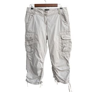 The Limited 6 Drew Fit Cargo Capri Pants Drawstring Hem Y2K